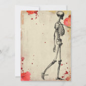  Skeleton Bloody Adult Halloween Invite Feestdagenkaart (Achterkant)