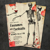  Skeleton Bloody Adult Halloween Invite Feestdagenkaart
