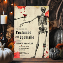  Skeleton Bloody Adult Halloween Invite