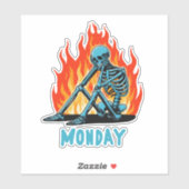 Skeleton Blue Monday Sticker (Vel)