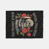 Skeleton Boek Bloemen Schedel Halloween Leraar Spo Fleece Deken (Voorkant (Horizontaal))
