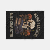 Skeleton Boek Bloemen Schedel Halloween Leraar Vro Fleece Deken (Voorkant (Horizontaal))
