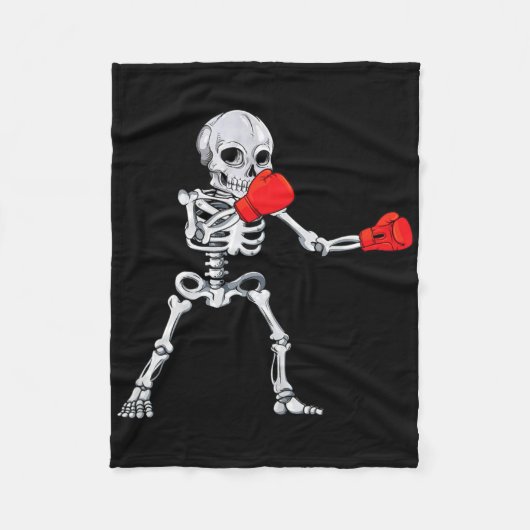 Skeleton Boksen Kickboksen Mma Halloween Fleece Deken (Voorkant)