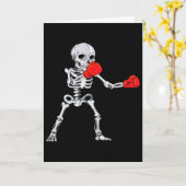 Skeleton Boksen Kickboksen Mma Halloween  Kaart (Gele Bloem)