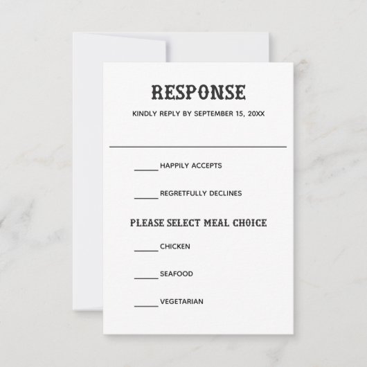 Skeleton Bones Wedding RSVP Card (Voorkant)