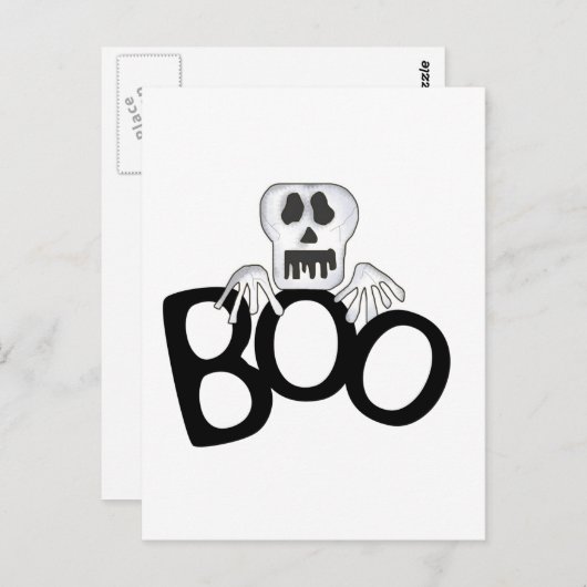 Skeleton Boo Tshirts en Gifts Briefkaart (Voorkant / Achterkant)