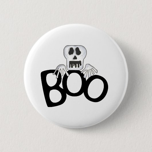 Skeleton Boo Tshirts en Gifts Ronde Button 5,7 Cm (Voorkant)