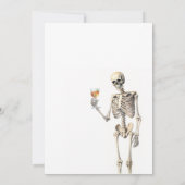 Skeleton Boos Booze Halloween Party Waterverf Kaart (Achterkant)