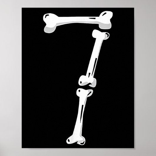Skeleton Botnummer 7 Griezelig Nummer 67 Zes Zeven Poster (Voorkant)