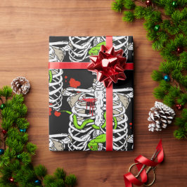 Skeleton Botten Bloedplaatjes Halloween Cadeaupapier