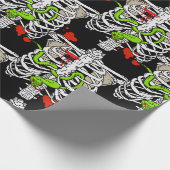 Skeleton Botten Bloedplaatjes Halloween Cadeaupapier (Hoek)