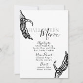 Skeleton Botten Hand Halloween Birthday Party Menu (Voorkant)