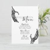 Skeleton Botten Hand Halloween Birthday Party Menu (Staand voorkant)