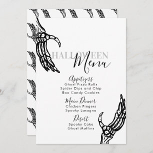 Skeleton Botten Hand Halloween Birthday Party Menu