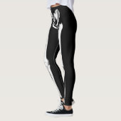 Skeleton Botten Zwarte Halloween Leggings (Links)