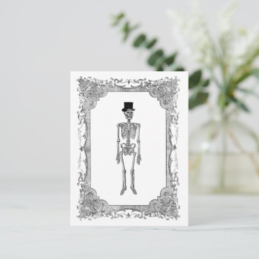 Skeleton bovenste  Lijst Halloween Briefkaart (Staand voorkant)