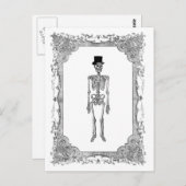 Skeleton bovenste Lijst Halloween Briefkaart (Voorkant / Achterkant)