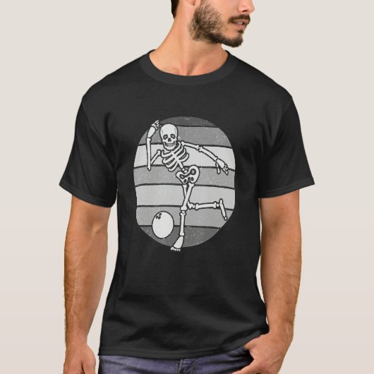 Skeleton Bowling Retro Bowler Gifts Funny Bowling  T-shirt (Voorkant)
