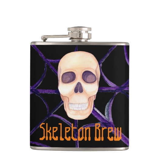 Skeleton Brew Vinyl Omwikkelde Flask Heupfles (Voorkant)