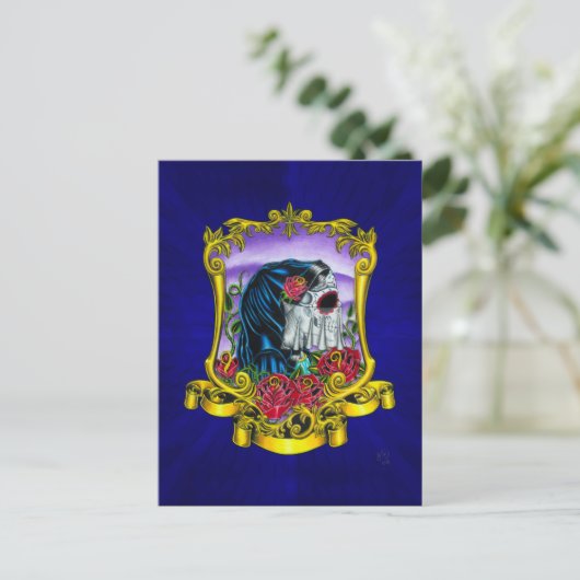 Skeleton Bride Briefkaart (Staand voorkant)