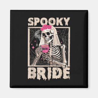 Skeleton Bride Drink Coffee Wedding Halloween C Magneet