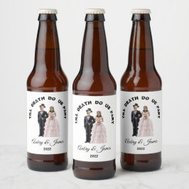 Skeleton Bride en Groom Bier Etiket