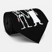 Skeleton Bride en Groom Couple Stropdas (Opgerold)