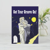 Skeleton Bride en Groom Halloween Invite Kaart (Staand voorkant)