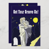 Skeleton Bride en Groom Halloween Invite Kaart (Voorkant / Achterkant)