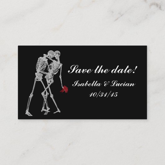 Skeleton Bride en Groom RSVP-kaarten Informatiekaartje (Achterkant)