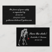 Skeleton Bride en Groom RSVP-kaarten Informatiekaartje (Voorkant / Achterkant)