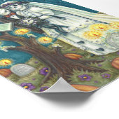 SKELETON BRIDE & GROOM, CEMETERY WEDDING POSTER (Hoek)