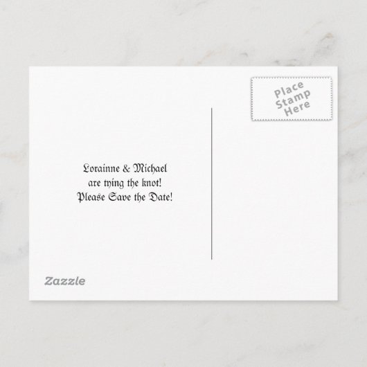 Skeleton Bride & Groom Save the Date Briefkaarten (Achterkant)