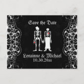 Skeleton Bride & Groom Save the Date Briefkaarten (Voorkant)