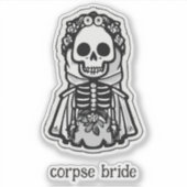 Skeleton Bride Halloween Sticker (Voorkant)