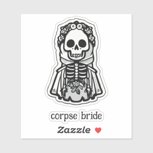 Skeleton Bride Halloween Sticker (Vel)