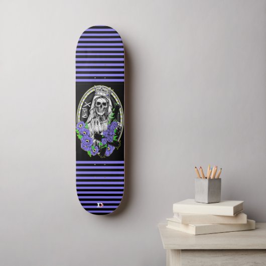 Skeleton Bride met Stripes Dd Brand Persoonlijk Skateboard (Muurkunst)