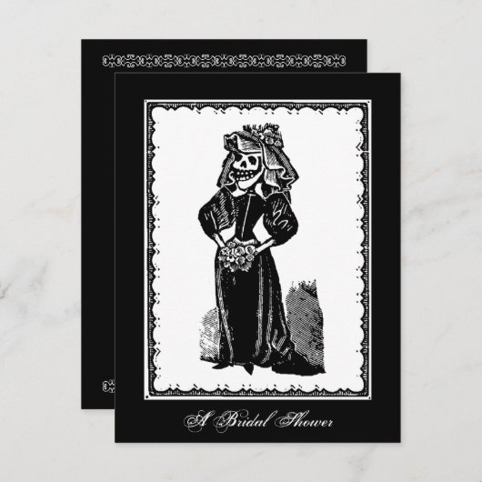 Skeleton Bride (Vrijgezellenfeest) - Uitnodiging (Voorkant / Achterkant)