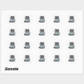 Skeleton Brit – Britse Korthaar kat Spooky Ronde Sticker (Vel)