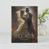 Skeleton Bruid Bruidegom Paar Volwassen Halloween  Kaart (Staand voorkant)