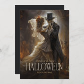 Skeleton Bruid Bruidegom Paar Volwassen Halloween  Kaart (Voorkant / Achterkant)