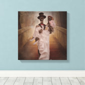 Skeleton bruid en bruidegom canvas kunst (Insitu (Houten vloer))