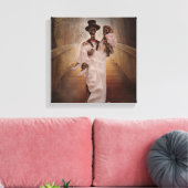 Skeleton bruid en bruidegom canvas kunst (Insitu (Woonkamer))