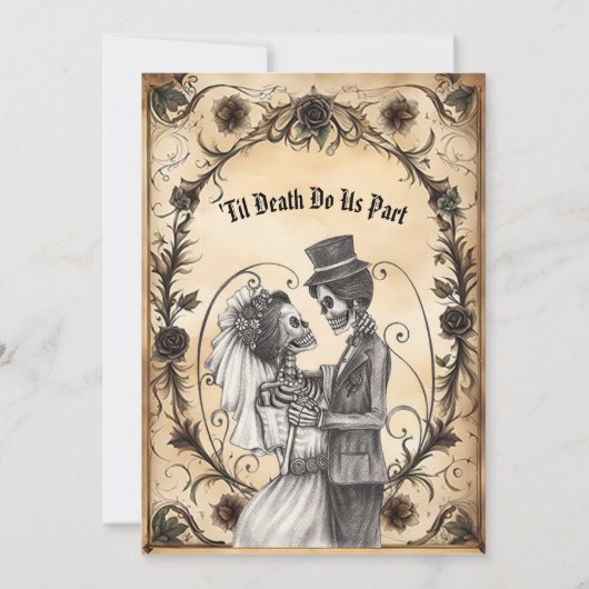 Skeleton bruid en bruidegom eerste dans kaart (Voorkant)