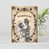 Skeleton bruid en bruidegom eerste dans kaart (Staand voorkant)