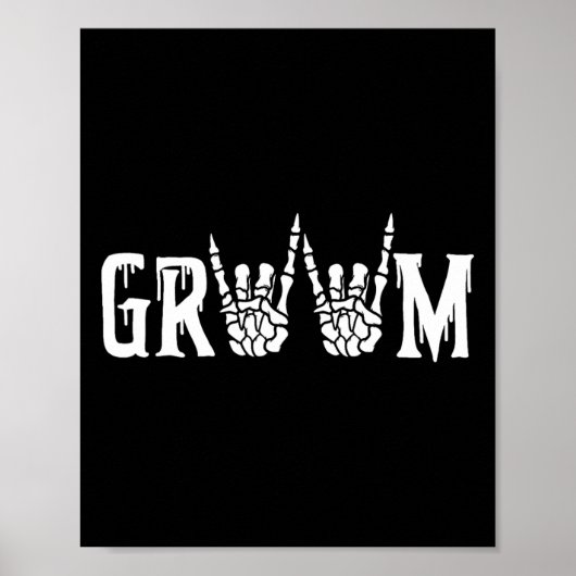 Skeleton bruidegom bruiloft net getrouwd Spooky Ha Poster (Voorkant)