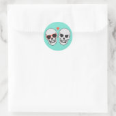 Skeleton bruiloft (turquoise) envelop afdichting ronde sticker (Tas)