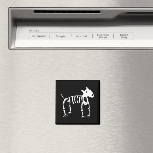 Skeleton Bull Terrier Dog Magneet (Insitu (Vaatwasser))