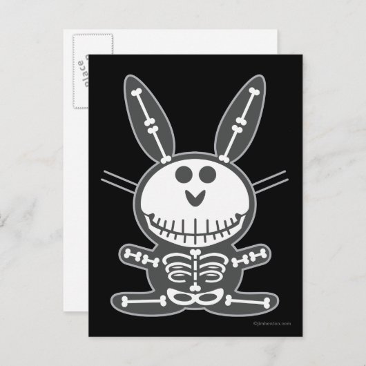 Skeleton Bunny Briefkaart (Voorkant / Achterkant)