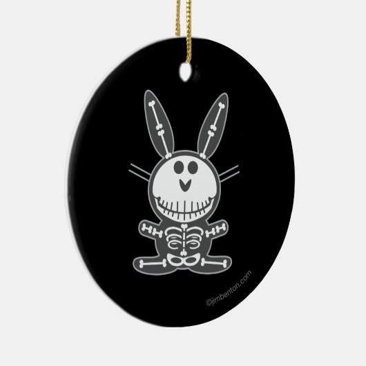 Skeleton Bunny Keramisch Ornament (Rechts)